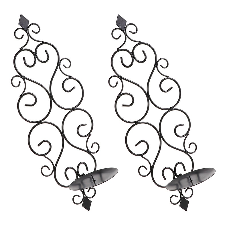 2pcs Iron Art Wall Mounting Candle Holder Candle Holder Candlestick Holder for Living Room - Image 4