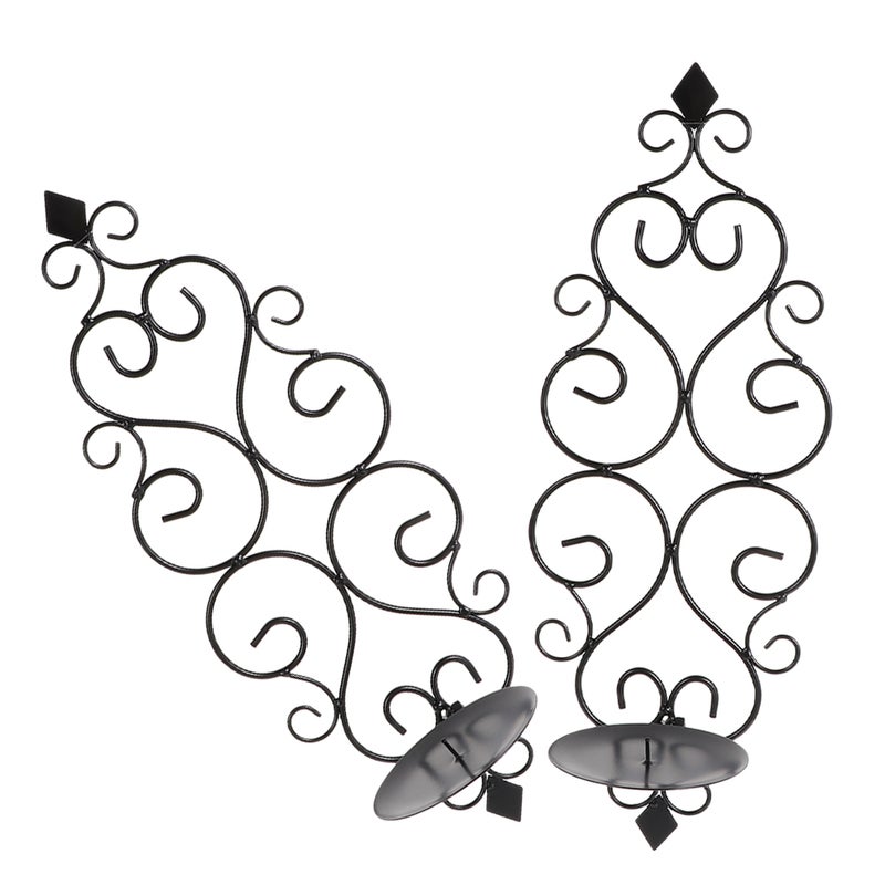 2pcs Iron Art Wall Mounting Candle Holder Candle Holder Candlestick Holder for Living Room - Image 2