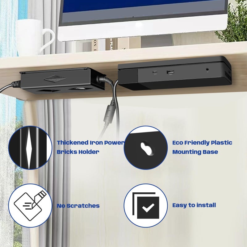 DUDUXI حامل تحت المكتب لدوك ديل WD19 / WD19S / WD19TBS / WD19TB / WD22TB4 + كتل الطاقة (لـ 180 واط و 130 واط)، محطة إرساء وحامل كتل الطاقة - Image 5