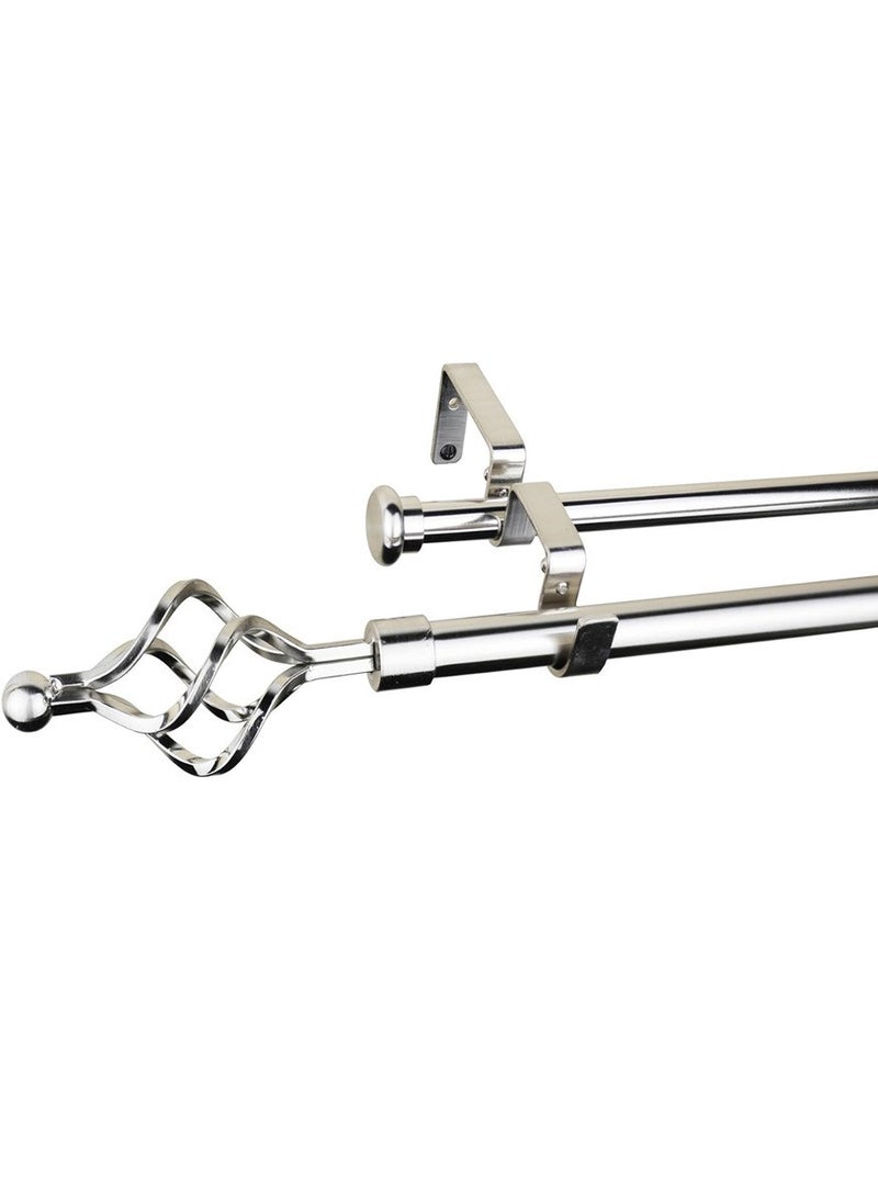 Heavy Duty Adjustable Metal Double Curtain Rod 100cm to 200cm 2 Meter  - Image 2