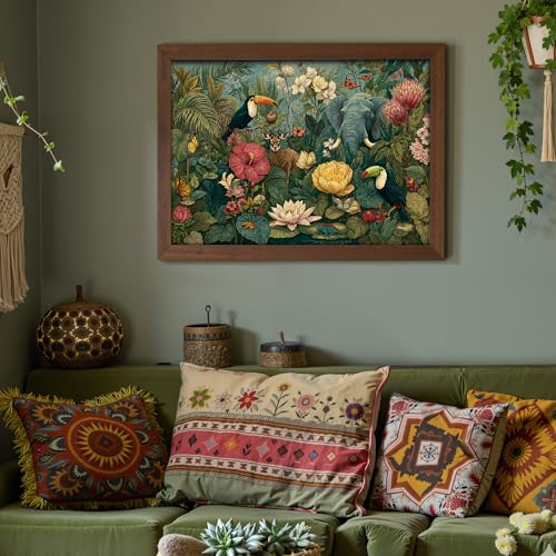 lamplig 1000 Piece Puzzle for AdultsRainforest Animals Jigsaw PuzzleJungle Puzzles 1000 Pieces Challenging Nature Game and Great Gift Flower Puzzle Decor Toy for Adults 275x196 11 Poster - Image 5