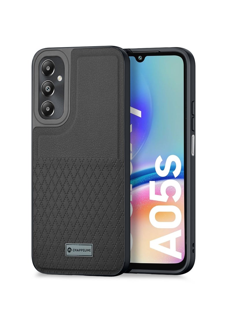 CHAPPELINE Silicone Pattern Card Holder Case Cover For Samsung Galaxy a05s Black  - Image 1