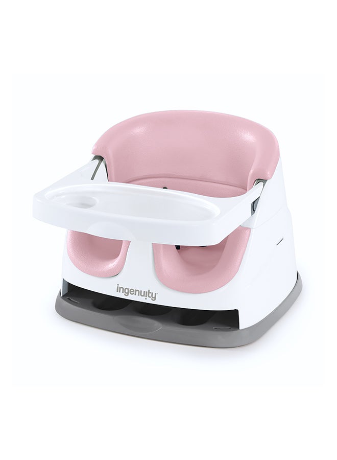 Ingenuity Baby Base 2-in-1 Booster Seat – Peony, Portable Feeding & Play Seat, Removable Tray, Adjustable for Babies & Toddlers - Image 1