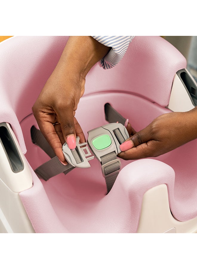 Ingenuity Baby Base 2-in-1 Booster Seat – Peony, Portable Feeding & Play Seat, Removable Tray, Adjustable for Babies & Toddlers - Image 4