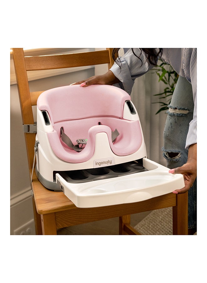 Ingenuity Baby Base 2-in-1 Booster Seat – Peony, Portable Feeding & Play Seat, Removable Tray, Adjustable for Babies & Toddlers - Image 3