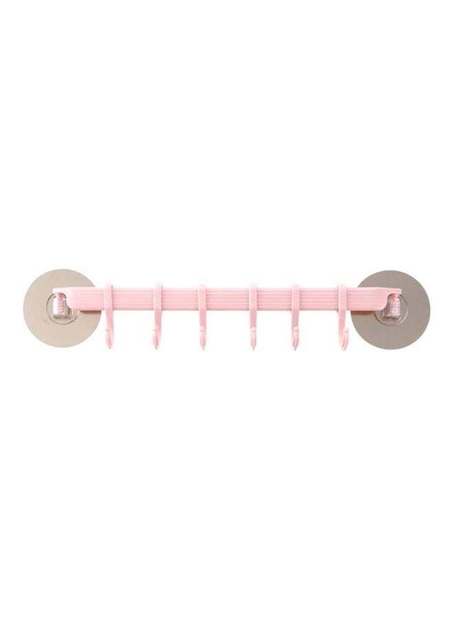 Six Row Hook Hanger Pink 37x7cm - Image 1