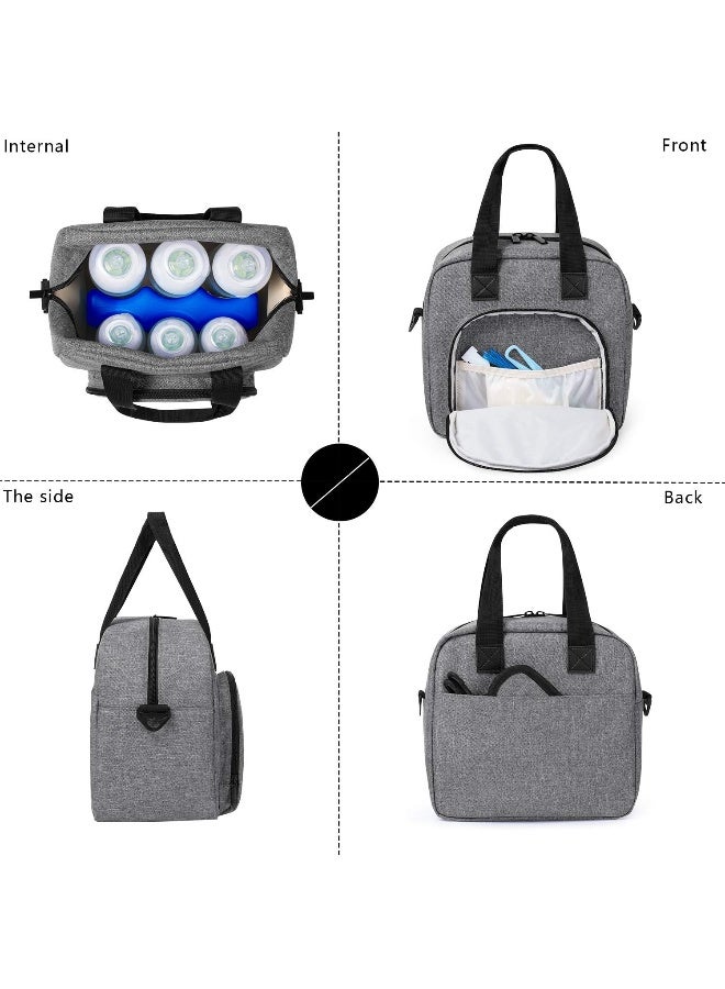 Luxja Breastmilk Cooler Bag, Leakproof Breast Milk Cooler (Bag Only) Fits for 5-9 Ounce bottles(with an Ice Pack) Grey - Image 3