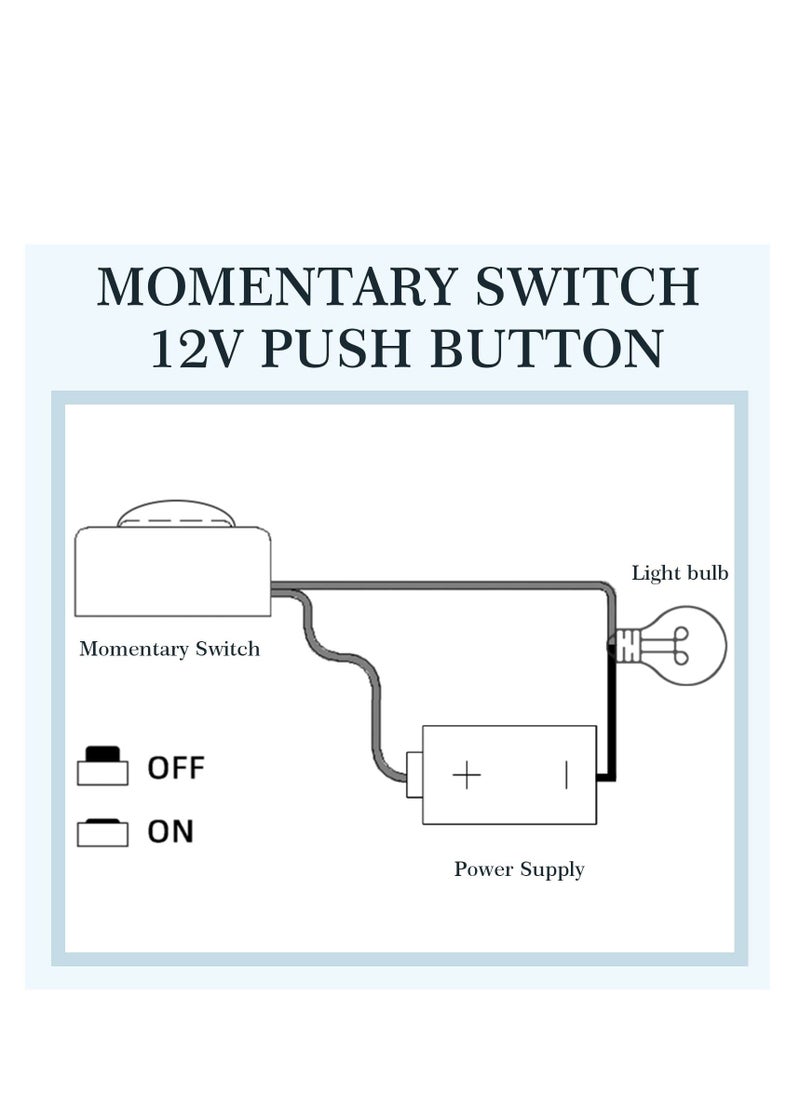 Generic - Momentary Switch, 4 Pcs Momentary Push Button ON Off Switch, Momentary Tactile Tact Push Button Micro Switch, Car Switch, for Experiment Industrial Control Car Horn - Image 1
