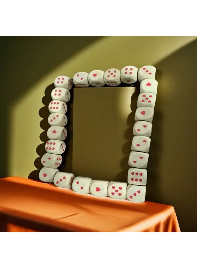 16 قطعة من مجموعة النرد الخشبية على شكل قلب 16 ملم، 6 جوانب، إكسسوارات ألعاب، هدية عيد الحب - Image 2