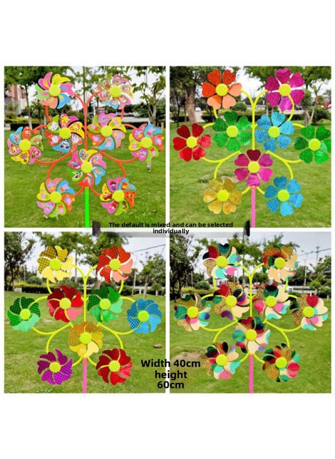Small Windmill Creative Stall Children's Toy Activity Decoration Rotating Windmill Finished On March 31-Color:7 Ferris Wheels Mixed-Specifications:10  - Image 4