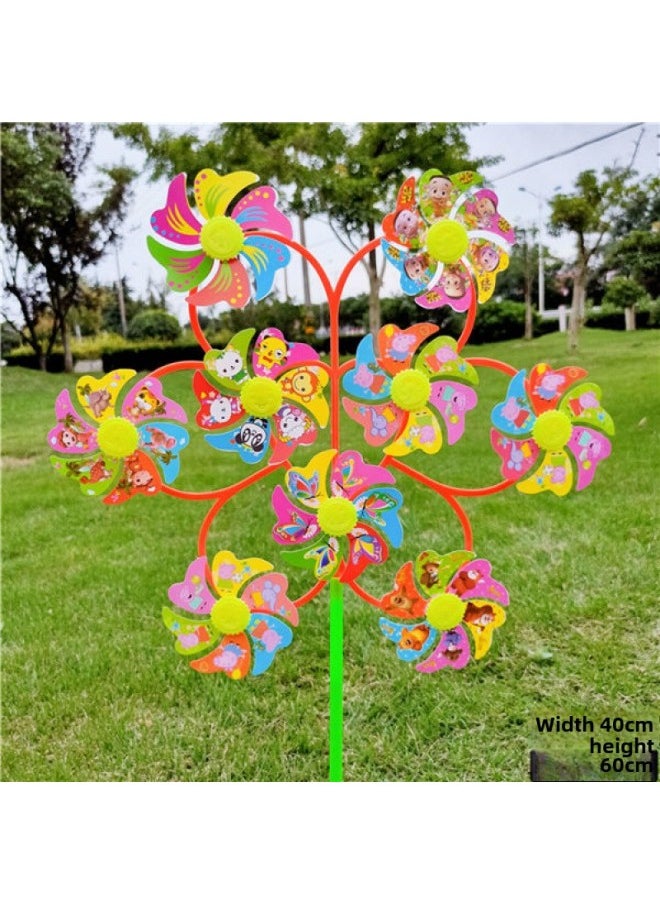 Small Windmill Creative Stall Children's Toy Activity Decoration Rotating Windmill Finished On March 31-Color:7 Ferris Wheels Mixed-Specifications:10  - Image 5