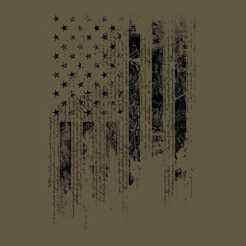Grunt Style 1776 Flag Men's T-Shirt (Military Green, XLarge) - Image 5