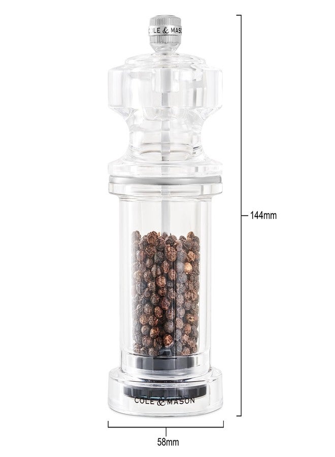 Cole & Mason 605 Refillable Spice Mill - Kitchen & Home Accessory - Salt & Pepper Grinder Set - Salt & Peppercorn Included - Acrylic - New Salt & Pepper Set 5.5" - Image 3