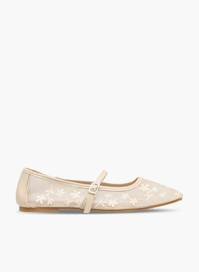 Celeste Women Floral Embroidered Mary Jane Shoes