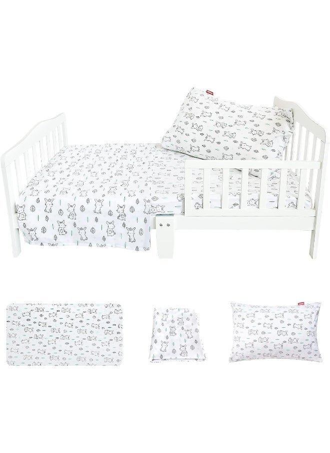 Moonsea Moonsea Crib Sheet Set 3-Piece, Bunny Toddler Bed Set for Boys and Girls  - Image 3