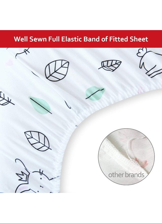 Moonsea Moonsea Crib Sheet Set 3-Piece, Bunny Toddler Bed Set for Boys and Girls  - Image 4