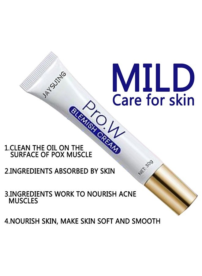 Jaysuing Blemish Cream, Facial Oil Control Acne Cream, for Fast Acne Removal for Oily and Acne-prone Skin, Non-Irritant, Women 30g - Image 2