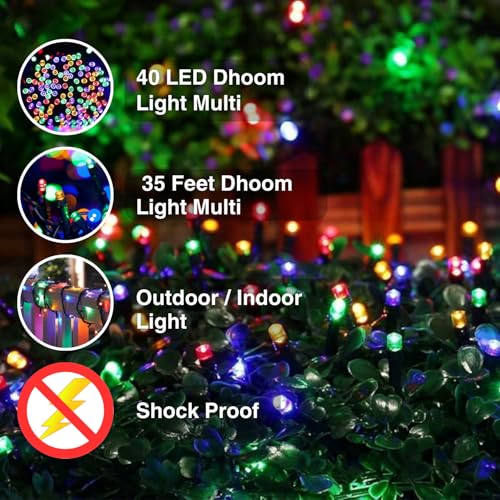 One94Store 40 Feet 36 Led String Serial Lights, Copper Wire LED Decorative String Fairy Rice Lights for Indoor, Outdoor, Decoration, Festival, Party, Wedding, Garden, Lawn (Multicolor, Pack of 2) - Image 4