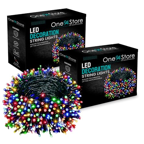 One94Store 40 Feet 36 Led String Serial Lights, Copper Wire LED Decorative String Fairy Rice Lights for Indoor, Outdoor, Decoration, Festival, Party, Wedding, Garden, Lawn (Multicolor, Pack of 2) - Image 1