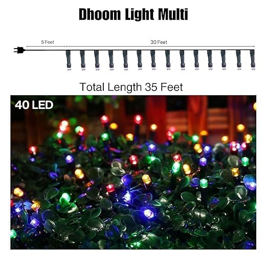 One94Store 40 Feet 36 Led String Serial Lights, Copper Wire LED Decorative String Fairy Rice Lights for Indoor, Outdoor, Decoration, Festival, Party, Wedding, Garden, Lawn (Multicolor, Pack of 2) - Image 3