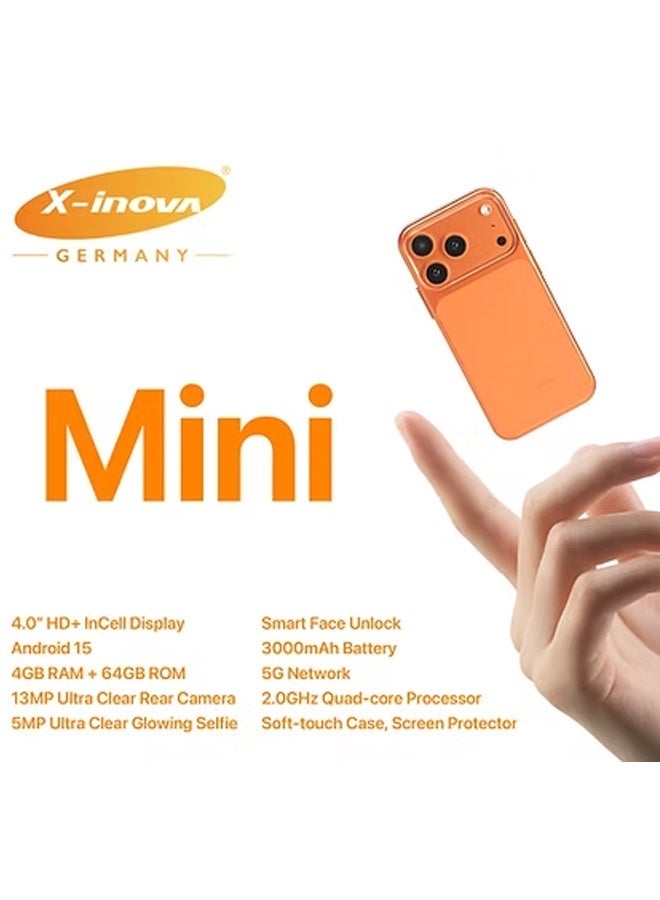 X-Inova Mini Smart Phone 17 Pro Mini 4.0" Display, 4GB+64GB Storage, 13MP Ultra Clear Rear Camera, Dual SIM Blue - Image 3