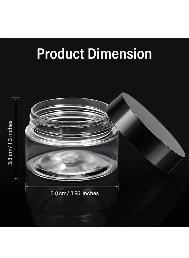 4 Pieces Round Clear Wide-mouth Leak Proof Plastic Container Jars with Lids for Travel Storage Makeup Beauty Products Face Creams Oils Salves Ointments DIY Slime Making or Others 30ml - Image 2