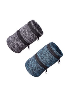 Generic 2 pcs Wrist Pouch/Wrist Wallet -Sports Pocket Wristband Wallet with Zipper Pocket for Cash,ID Card,Ticket,Key,Jewelry. Perfect for Travel & Sports  - Image 1