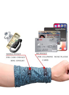 Generic 2 pcs Wrist Pouch/Wrist Wallet -Sports Pocket Wristband Wallet with Zipper Pocket for Cash,ID Card,Ticket,Key,Jewelry. Perfect for Travel & Sports  - Image 5