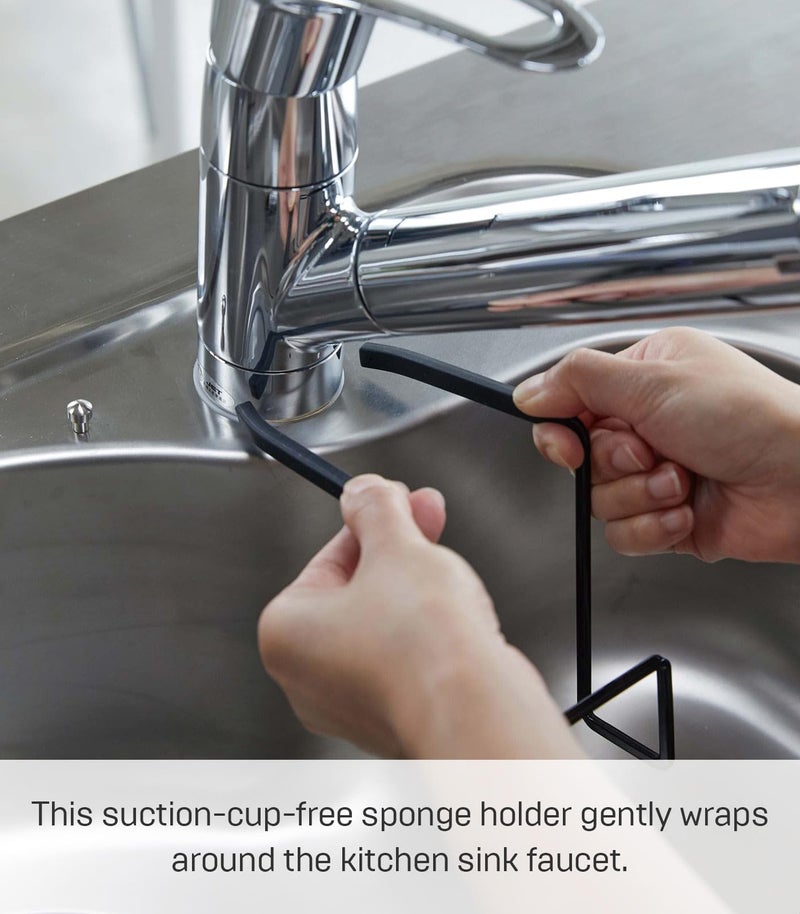 YAMAZAKI Home Tower Faucet-Hanging Sponge Holder - Kitchen Organizer Sink Rack Basket - Steel - Image 4