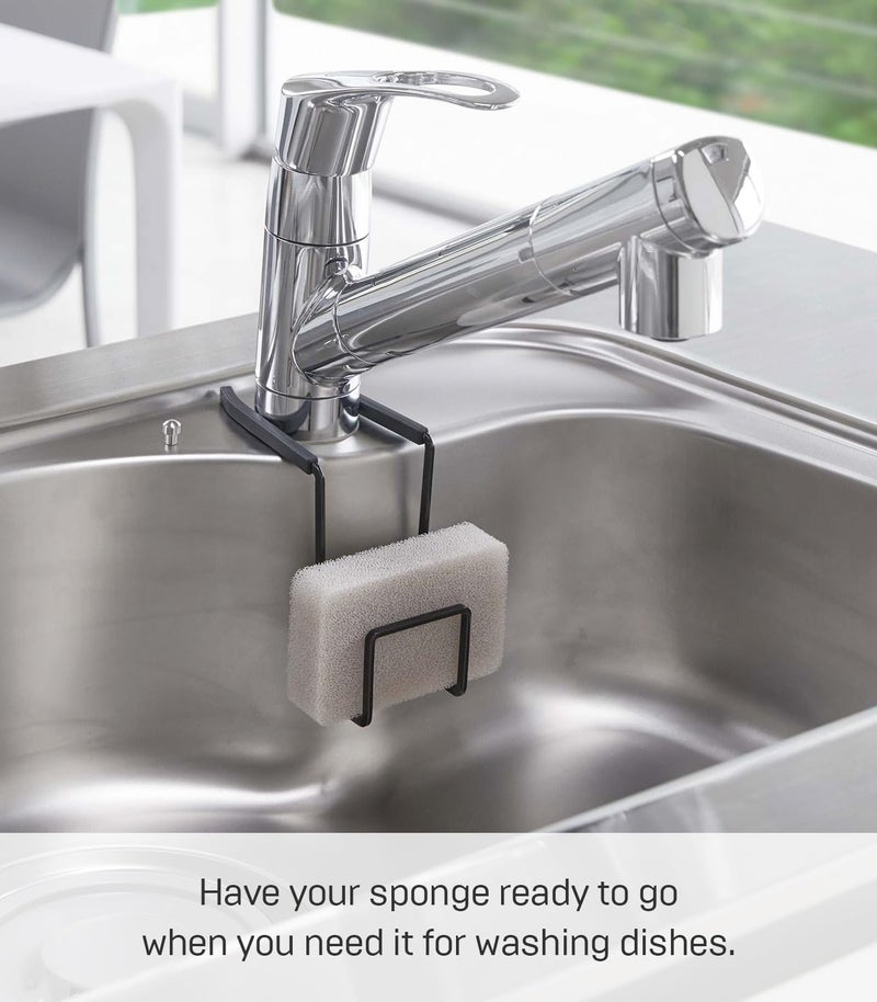 YAMAZAKI Home Tower Faucet-Hanging Sponge Holder - Kitchen Organizer Sink Rack Basket - Steel - Image 2