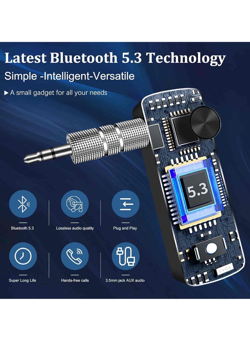 أديلي جهاز استقبال جهاز إرسال بلوتوث 5.3 للتلفزيون إلى سماعة رأس BT، زمن انتقال منخفض، محول بلوتوث 3.5 ملم بلوتوث للسيارة بتقنية البلوتوث، جهاز استقبال صوت لاسلكي صغير للتلفزيون/ الكمبيوتر الشخصي، ستيريو منزلي للسيارة، طائرة، قارب، صالة ألعاب رياضية - Image 2