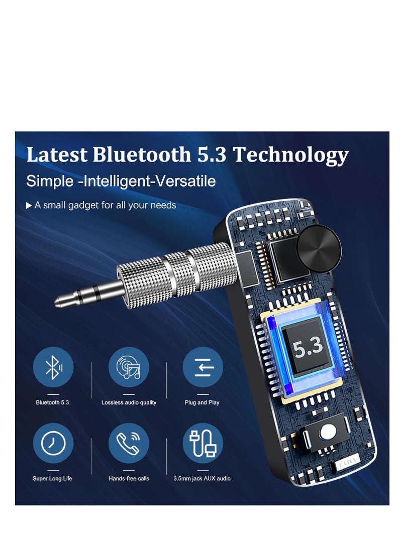 Aideli Bluetooth 5.3 Transmitter Receiver for TV to BT Headphone, Low Latency, HiFi 3.5mm AUX Bluetooth Car Adapter, Mini Poratble Wireless Audio Receiver for TV/PC,Car Home Stereo, Airplane, Boat, Gym  - Image 2