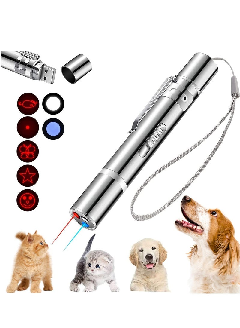 Laser Pointer Cat Laser Pointer Red LED Light Pointer Cat Toys for Indoor Cats Dogs Long Range 3 Modes Lazer Projection Playpen USB Recharge Pointer - Image 1