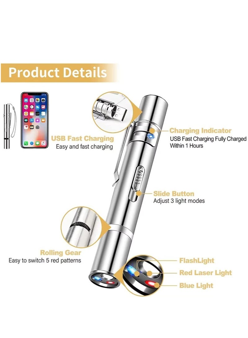 Laser Pointer Cat Laser Pointer Red LED Light Pointer Cat Toys for Indoor Cats Dogs Long Range 3 Modes Lazer Projection Playpen USB Recharge Pointer - Image 3