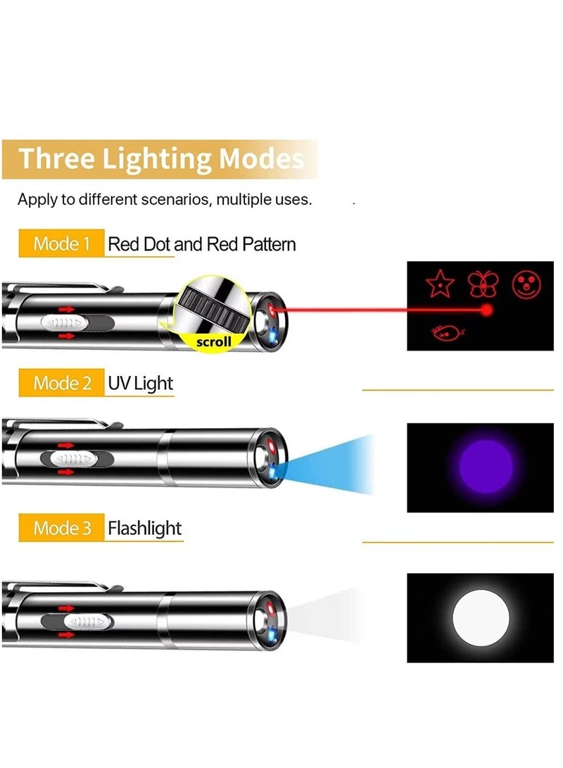 Laser Pointer Cat Laser Pointer Red LED Light Pointer Cat Toys for Indoor Cats Dogs Long Range 3 Modes Lazer Projection Playpen USB Recharge Pointer - Image 4