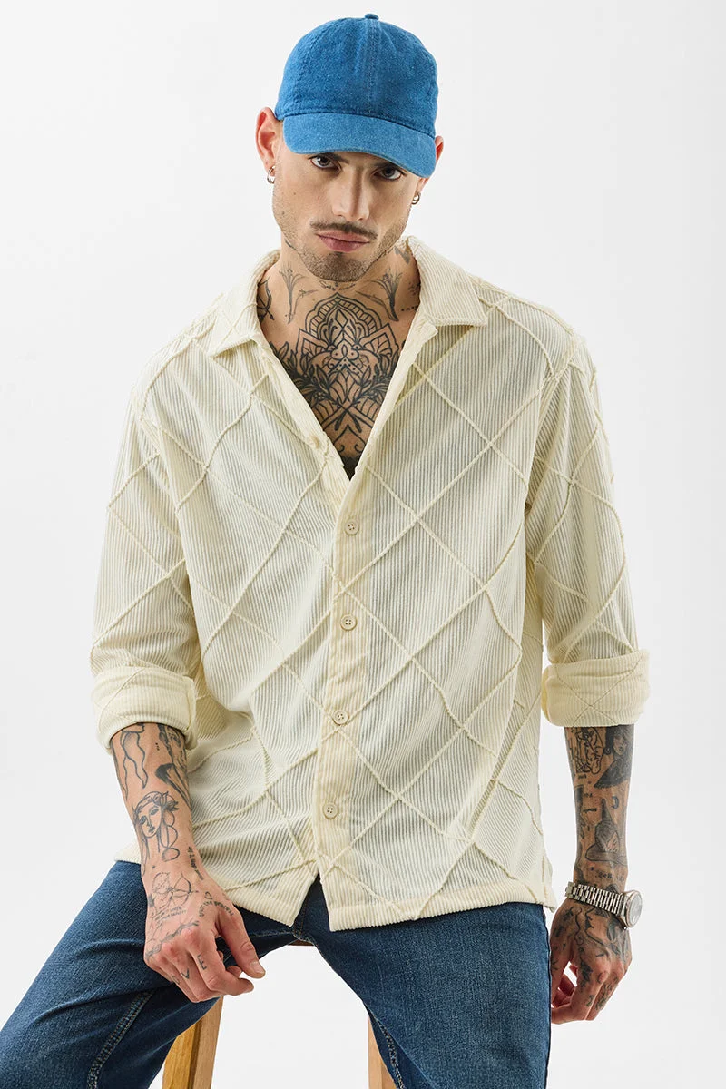 SNITCH قميص قطيفة مريح بقصة فضفاضة