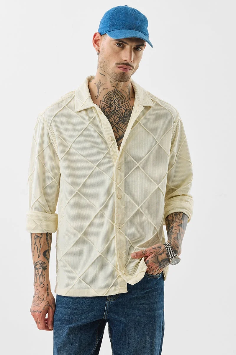 سنيتش قميص قطيفة مريح بقصة فضفاضة