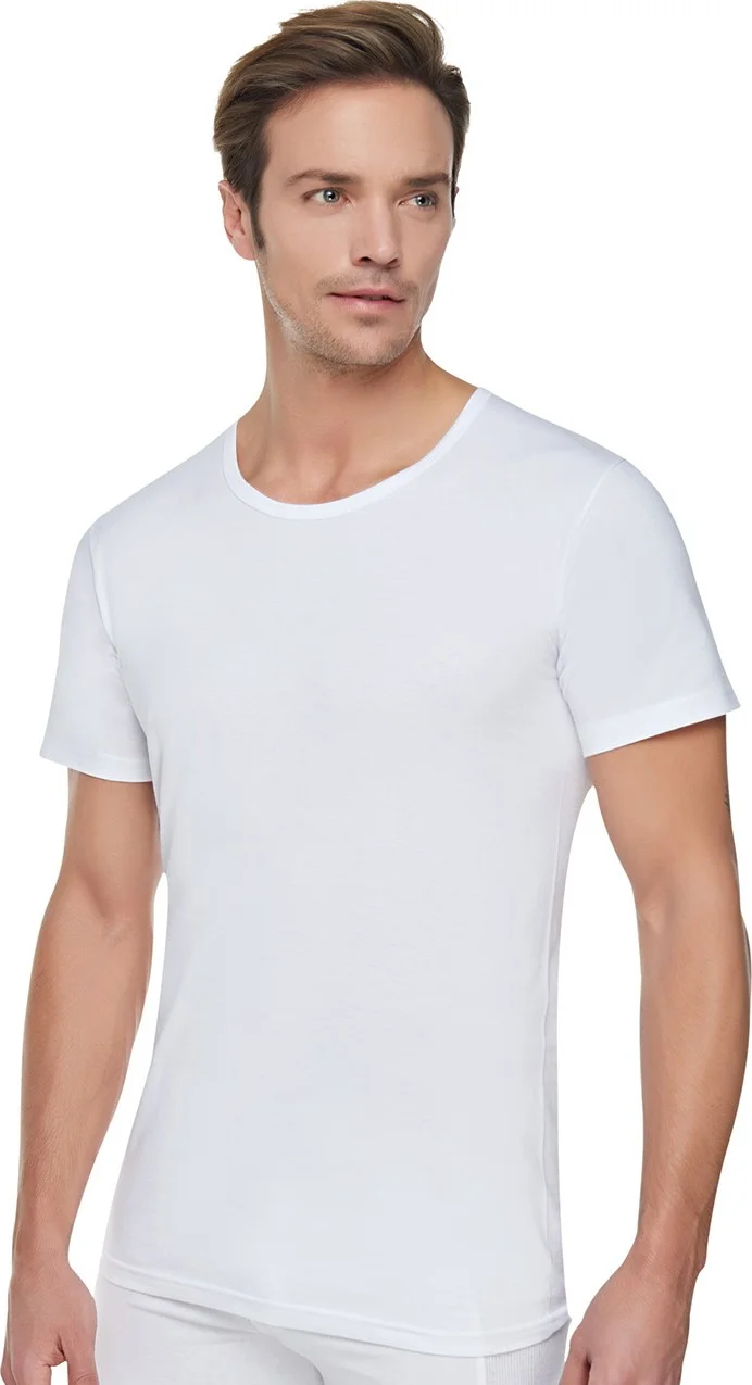 توتكو Passion Men's White Rib Crew Neck Undershirt 6 Pack