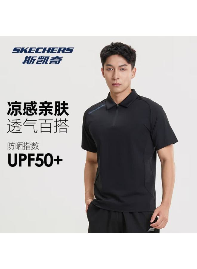 Skechers Men's Autumn Quick-dry Casual Sun-protective Outdoor Sports Fitness Cooling Lightweight Short Sleeve Polo Shirt