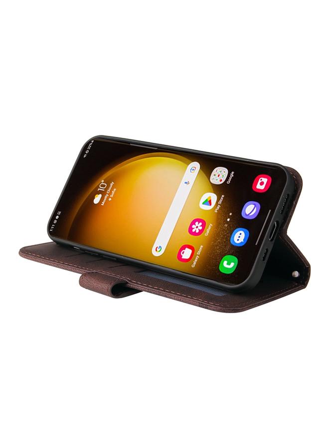 S-TOP Case For Samsung Galaxy S24 Ultra Skin Feel Life Tree Metal Button Leather Phone Case - Image 5