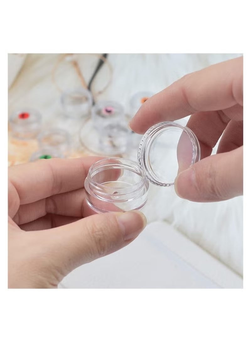 Generic 50 Pcs Cosmetic Containers, Acrylic Clear Round Jars, BPA Free Sample Jars Tiny Makeup Sample Containers with Lids for Women Cosmetic, Lotion, Cream, Makeup, Bead, Eye Shadow (5g / 5ml)  - Image 5