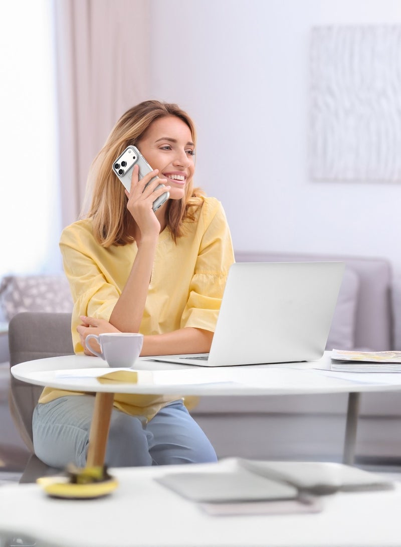 LEVELO iPhone 17 Pro Max Case Morphix Silicone With Leather Grip For Secure Hold / Shock-Resistant Bumper / Slim Fit Design Back Cover / Raised Bezels For Camera & Screen / Liquid Silicone Comfort / Raised Edge - Silver - Image 5