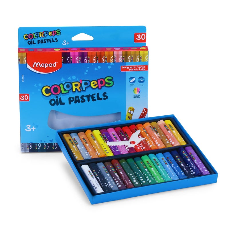 Maped Color'Peps - Oil Pastels 30 Shades Cardboard Box | Oil Pastels | Soft Colours - Image 1