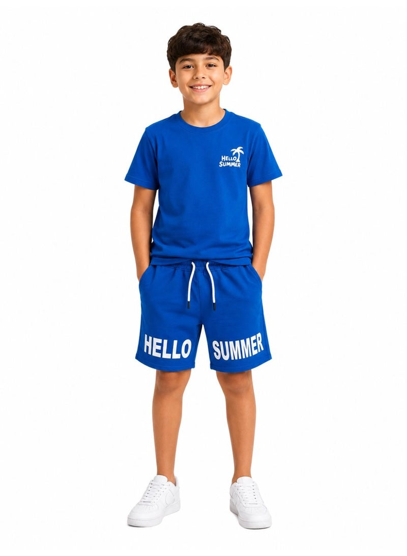Caesar Boys' 2-piece set: short-sleeved T-shirt and shorts. - Image 1