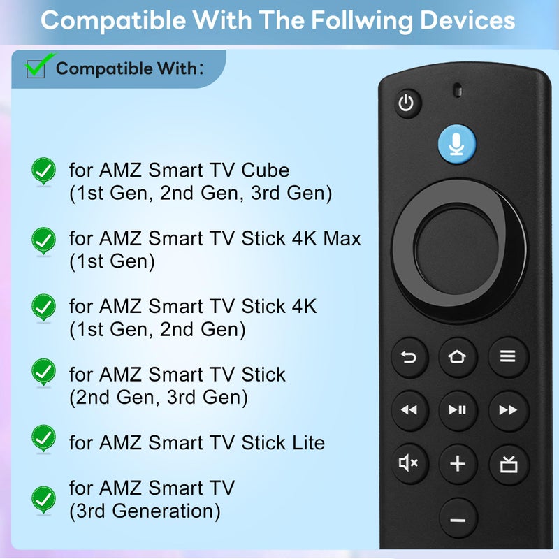 PUPINGPIG Remote Control Replacement Compatible with Fire Series Smart TV 4K, Cube (1st Gen/2nd Gen/3rd Gen), Replacement FireStick Remote (4K Max/2nd Gen/3rd Gen/Lite) with Voice Control - Image 2