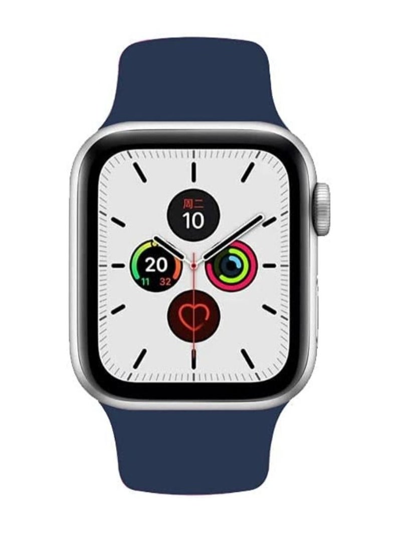 Sports Band for Apple Watch 41mm 40mm 38mm Soft Silicone Replacement Wrist Strap Compatible with iWatch Apple Watch Series 7/SE/6/5/4/3/2/1 Midnight Blue