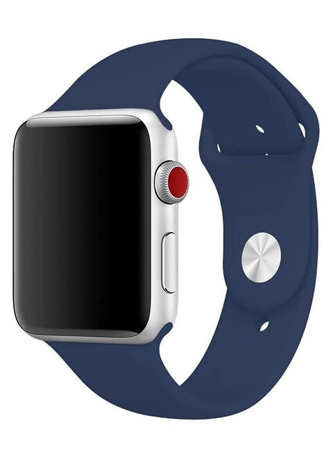 Sports Band for Apple Watch 41mm 40mm 38mm Soft Silicone Replacement Wrist Strap Compatible with iWatch Apple Watch Series 7/SE/6/5/4/3/2/1 Midnight Blue