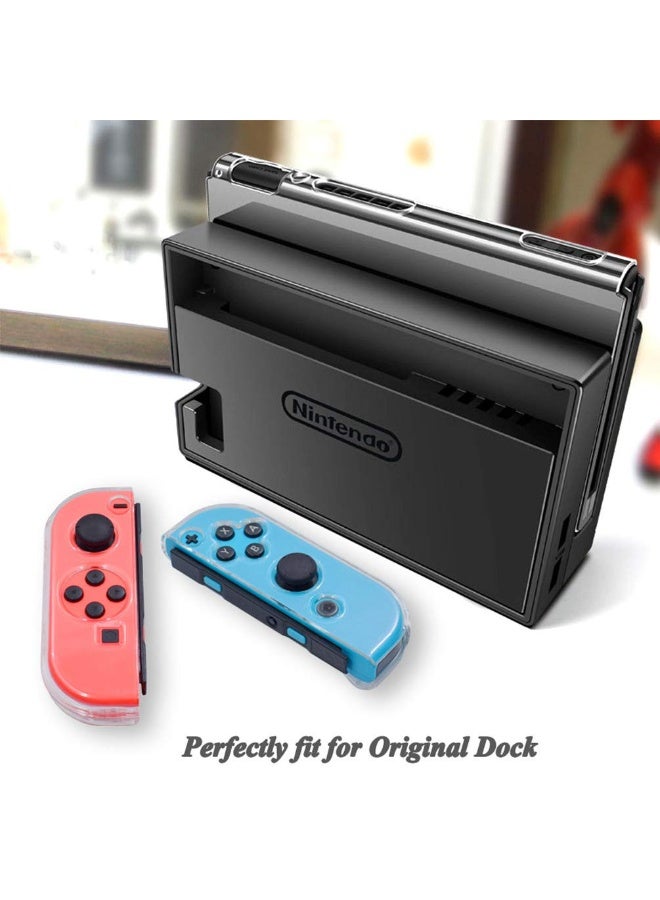 Clear Protective Case for Nintendo Switch Dockable 3 In 1 Cover With Screen Protector And Thumb Grips Shockproof Crystal Shell - Image 3