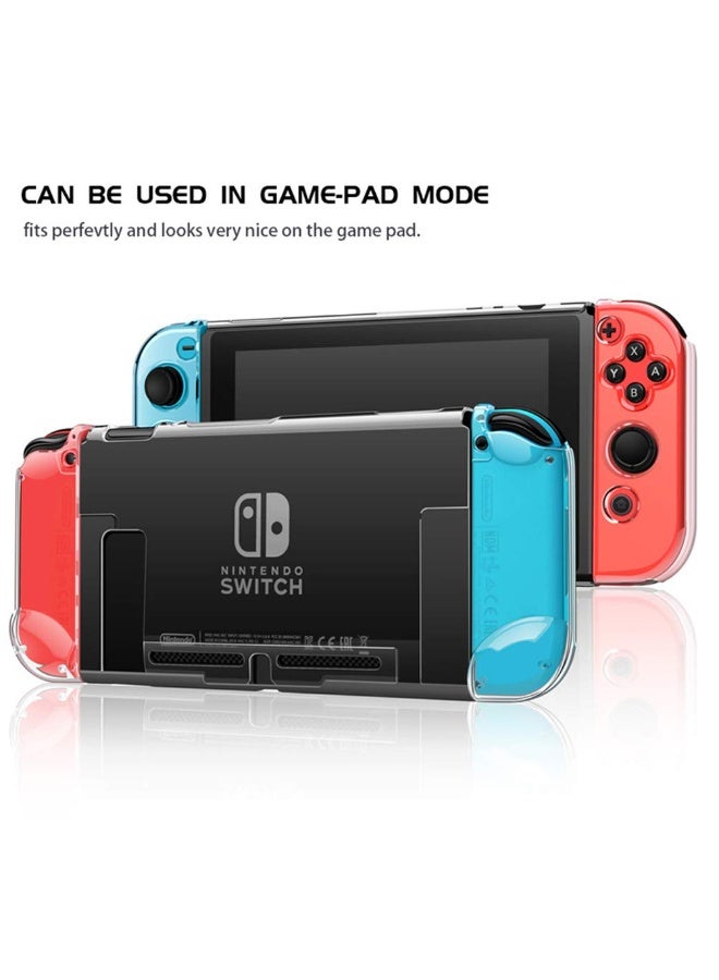 Clear Protective Case for Nintendo Switch Dockable 3 In 1 Cover With Screen Protector And Thumb Grips Shockproof Crystal Shell - Image 5