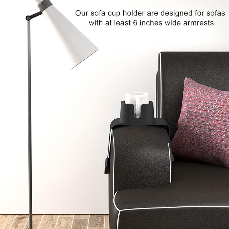 KEYOZA Universal Couch Armrest Cup Holder AntiSlip WaterProof Silicone Drink Holder Tray Suitable for Square Curve Recliner Armrest Drink Holder for Bear Bottle Mug Coffee Cup etc Black - Image 5